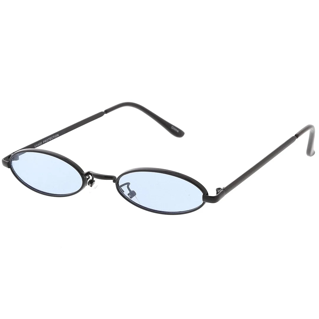 Extreme Small Oval glasses Color Tinted Flat Lens 51mm