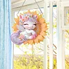 Diamond Painting Single-Side Unicorn Sunflower Hanging Pendant for Office Decor