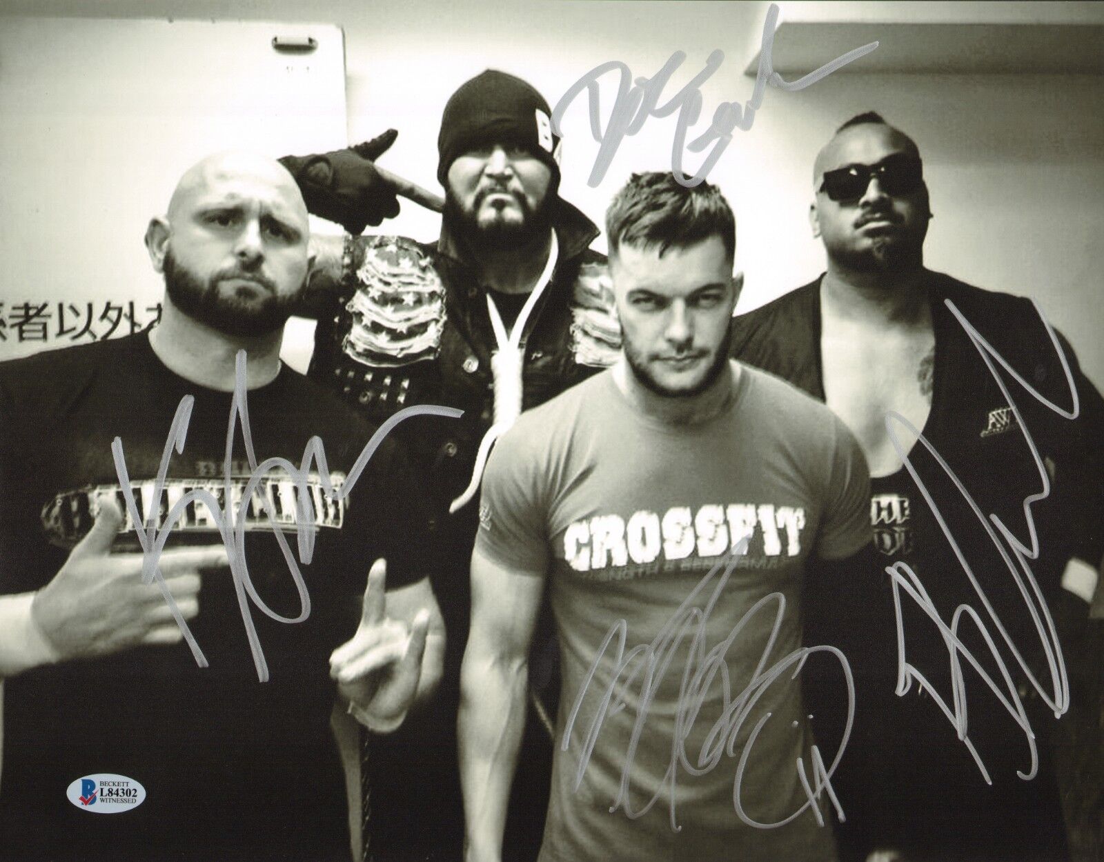 Finn Balor Bad Luck Fale Karl Anderson & Gallows Signed 11x14 Photo Poster painting BAS COA WWE