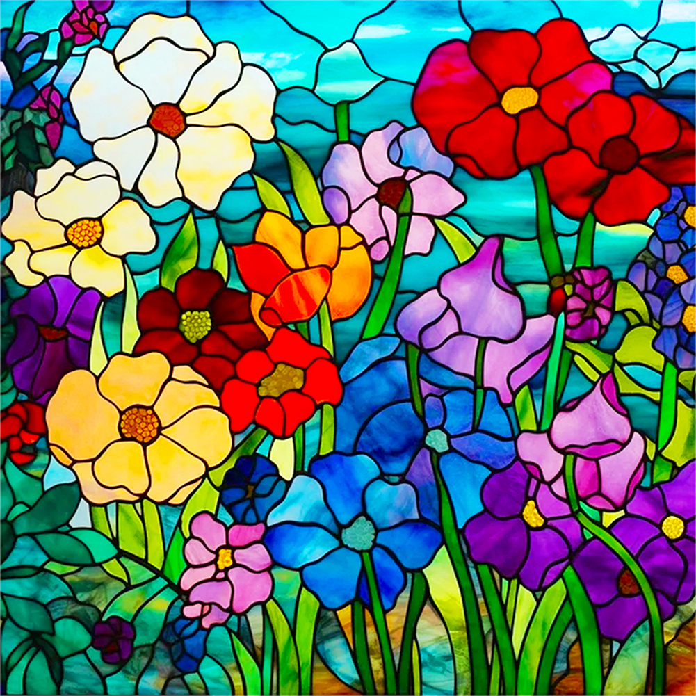 Stained Glass Landscape - Full Round - Diamond Painting (40*30cm)