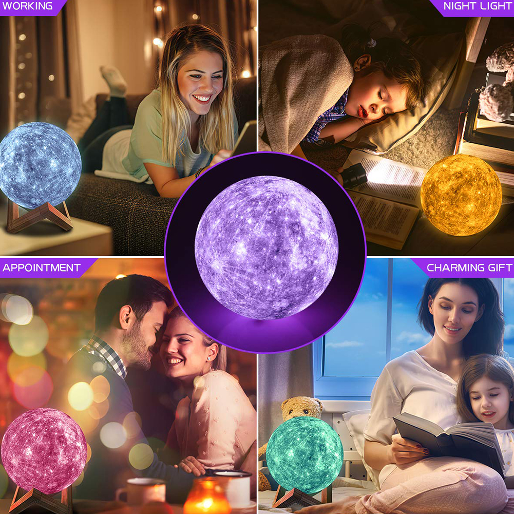 

15cm 16 Colors Mercury USB Remote Control-3D Night Light, 501 Original