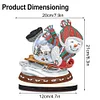 Diamond Painting Wooden Christmas Snowman Desktop Ornament