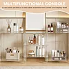 [US Local Warehouse] 55 Inch Acrylic TV Stand for TVs Up To 60 Inch TV Media Console Table with Open Storage Shelves Entertainment Center for Living Room Bedroom Gaming Room