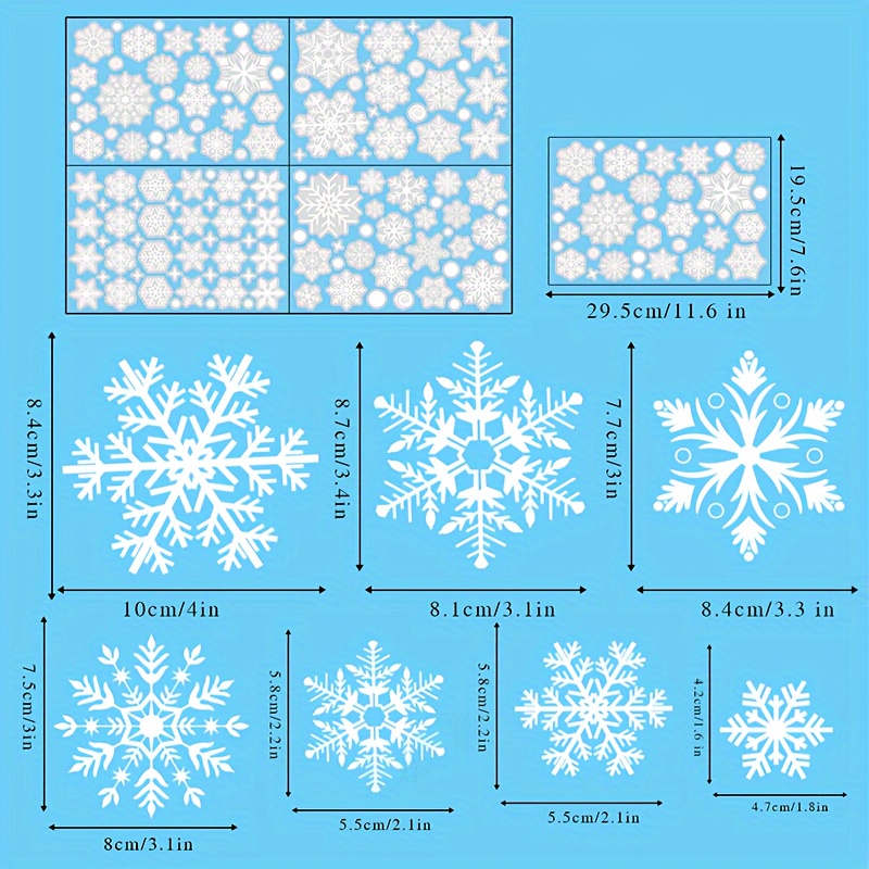 Tegooe 137PCS Reusable PVC Snowflake Window Decals for Christmas