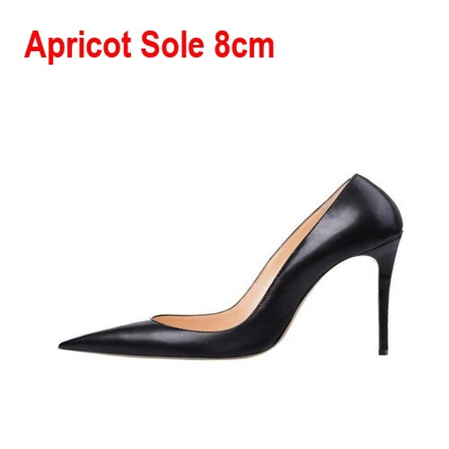 Classical Matte Black Pumps Woman High Heels Shoes 12cm Stilettos PU Leather Wedding Pointed Toe Shoes