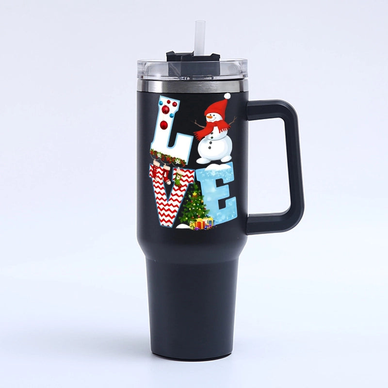 Christmas Cute Santa Claus Snowman Elk 201 Stainless Steel 304 Stainless Steel Thermos Cup 1 Piece