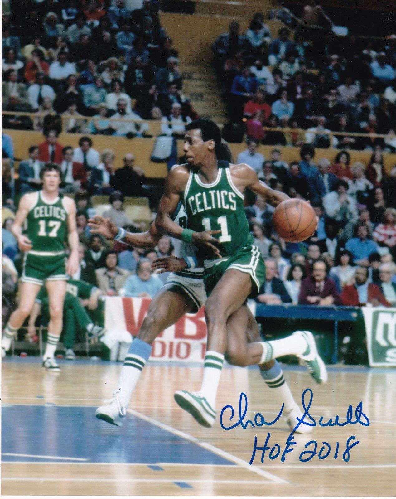 CHARLIE SCOTT BOSTON CELTICS HOF 2018 ACTION SIGNED 8x10