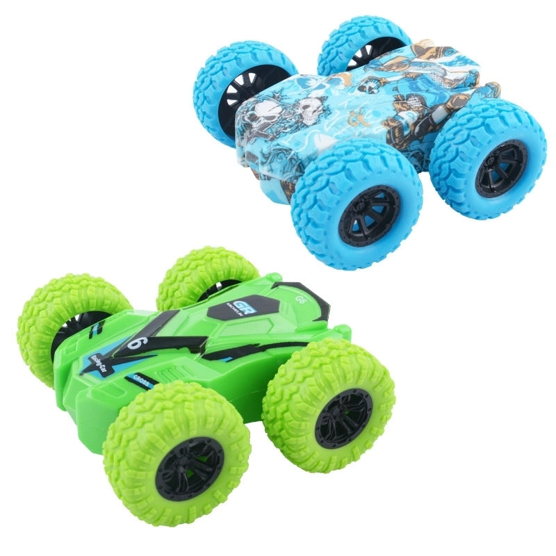 Children’s Four-wheel Drive Inertia Car Double-sided Off-road Vehicle Fall-resistant Stunt Racing Model Boy Gift Toy Stall