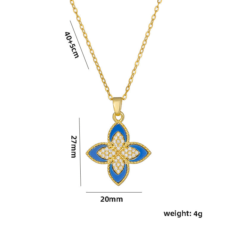 Versatile Argyle Geometric Titanium Steel 18K Gold Plated Necklaces