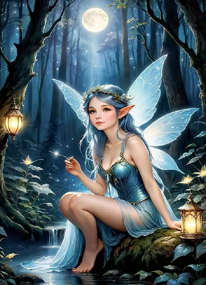 Forest Fairy 50*65cm(canvas) full round drill(40 colors) diamond painting