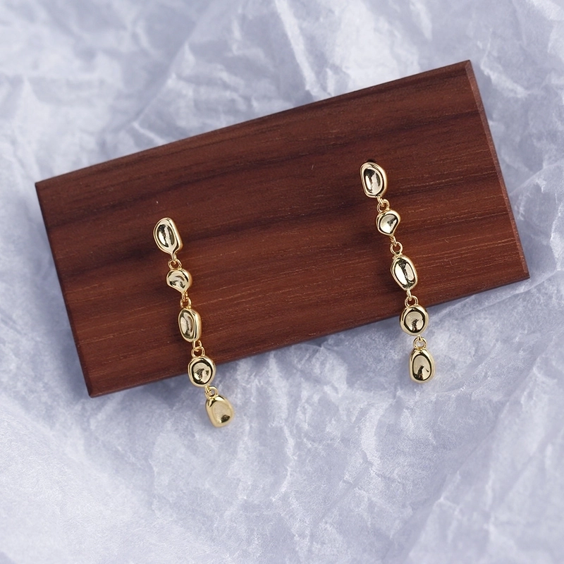 1 Pair 925 Sterling Silver Irregular Geometric Drop Earrings