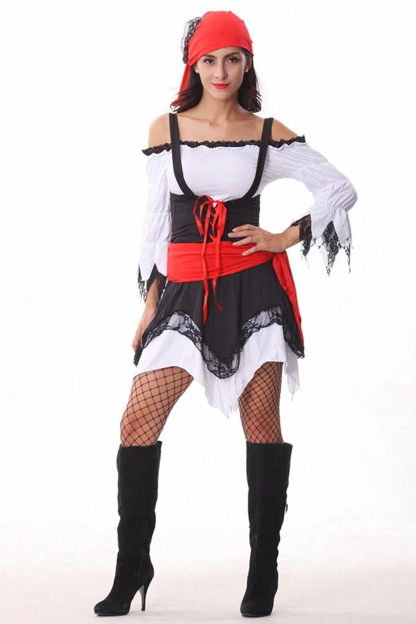 Sexy Ladies Black Halloween Pirate Costume-elleschic