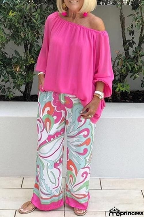 Dew Shoulder Bat T Shirt Pants Set