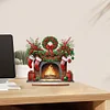 Diamond Painting Wooden Red Wreath Stocking Tabletop Ornament Kit