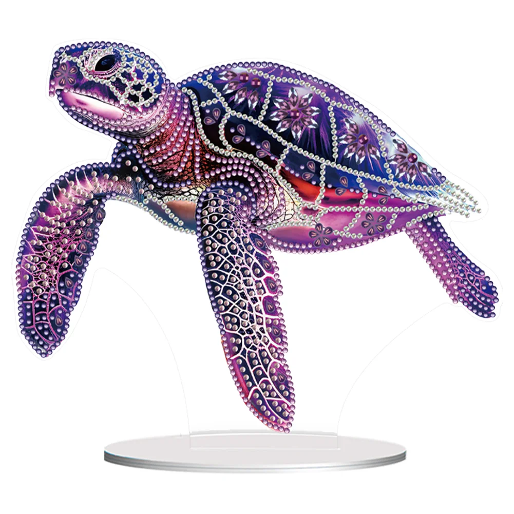 DIY Sea Turtle Diamond Painting Acrylic Desktop Ornament for Home Office Desktop Decor