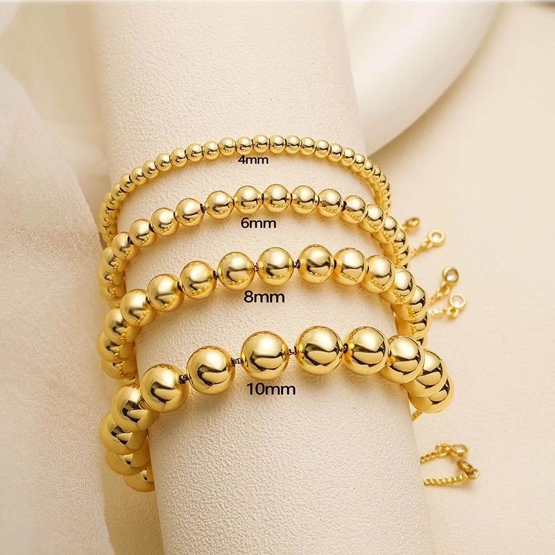 Copper 18K Gold Plated Plating Round Bracelets