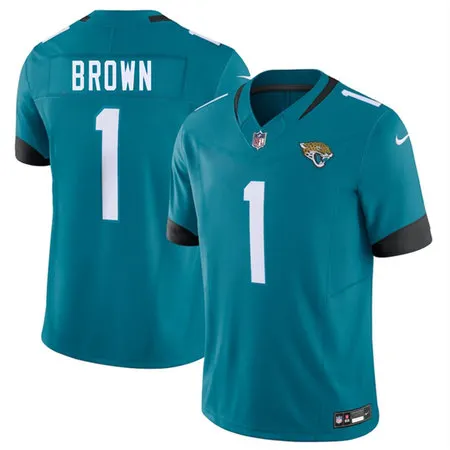 Youth Jacksonville Jaguars #1 Montaric Brown Teal 2026 NFL Draft Vapor F.U.S.E. Limited Jersey
