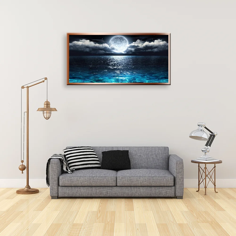 Diamond Painting - Full Round Drill - Sea Moon(80*40cm)