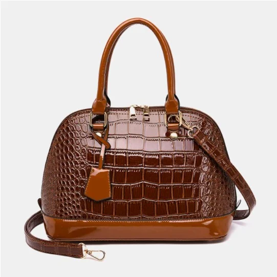 Women Alligator Solid Casual Satchel Crossbody Bag