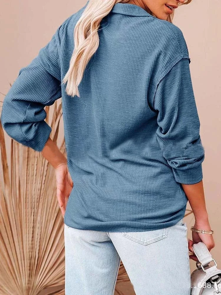 Spring Sweatshirt Women Fashion Turn-down Collar Long Sleeve Streetwear Vintage Loose Hoodies Female Casual Oversize Pullover