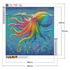 Pieuvre color&eacute;e-perceuse ronde peinture diamant-40*40cm