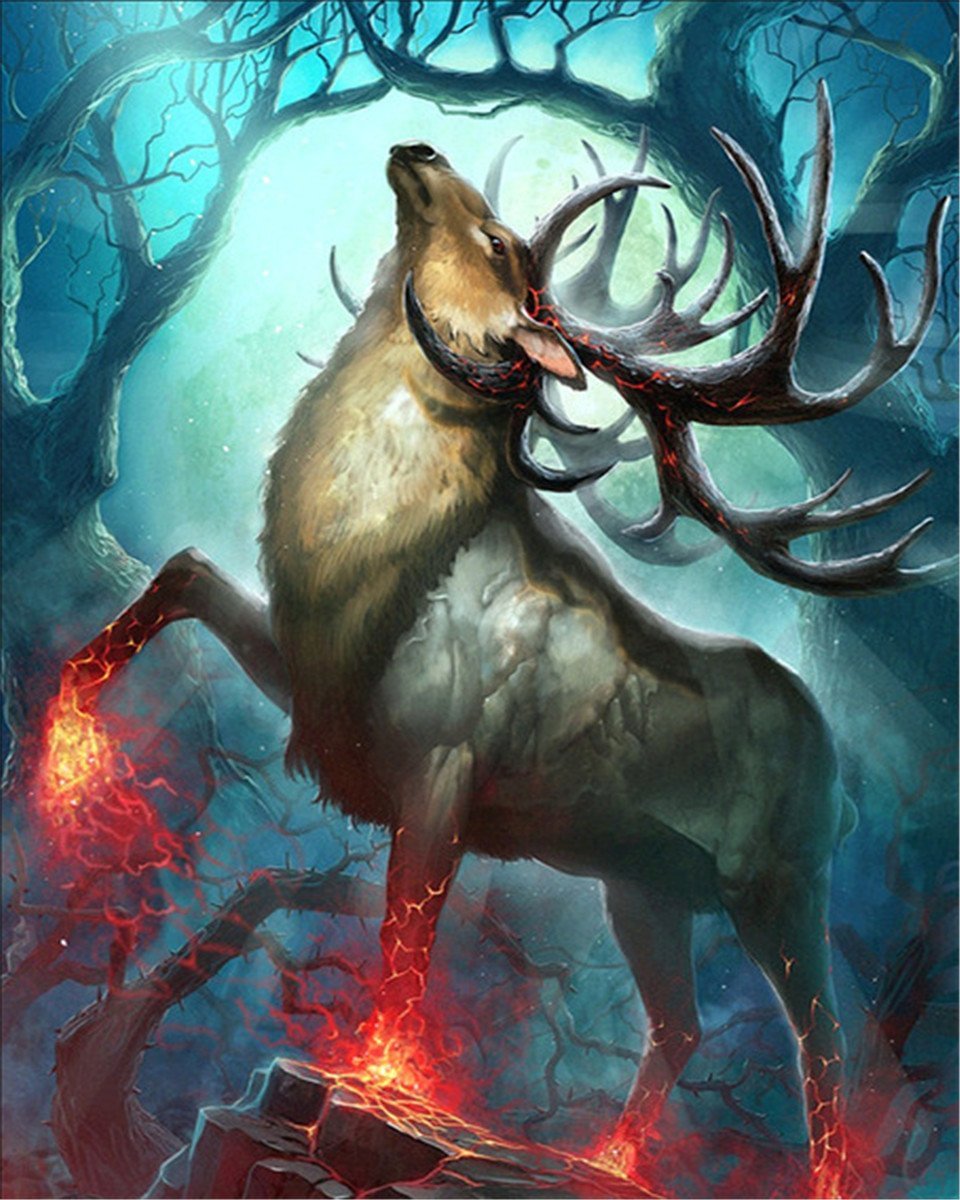 DIY Painting By Numbers | Magical domineering elk