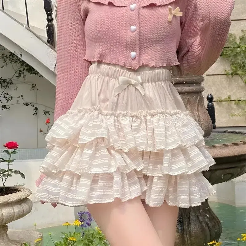 Brownm Ruffle Mini Skirt