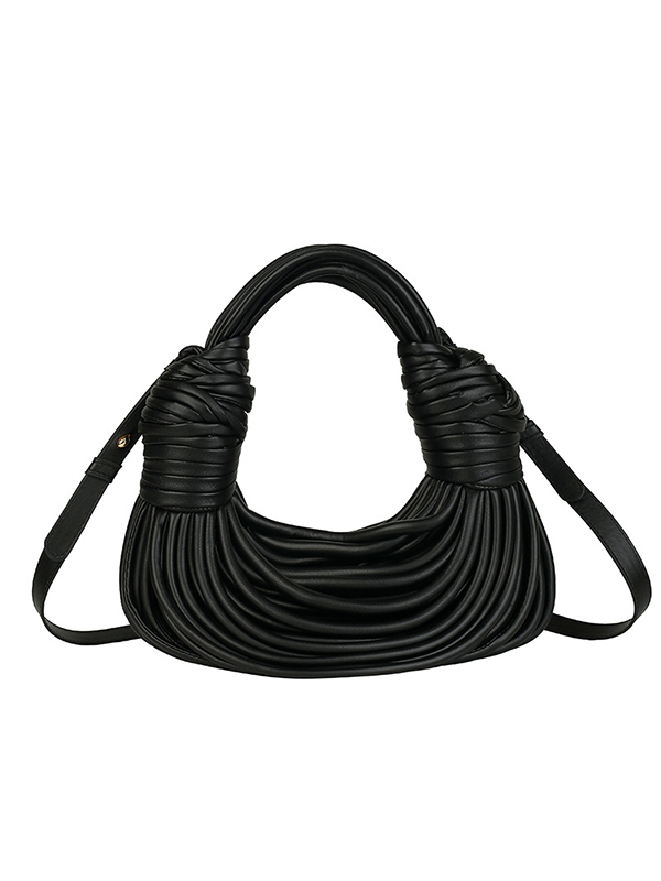 Fashion Solid Color Tasseled Bags Accessories BLACK-One_size
