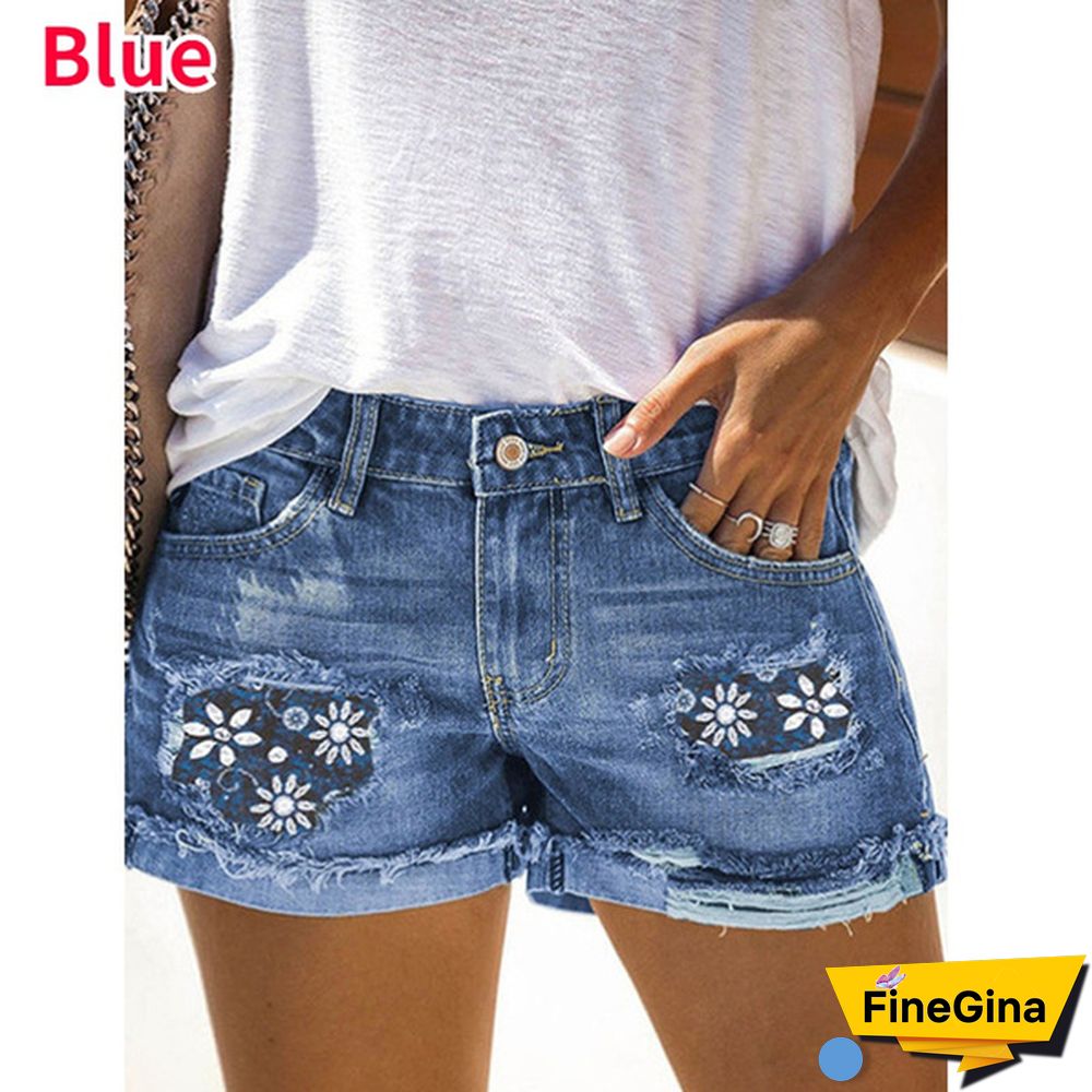 New Arrival Women Fashion Shorts Summer Denim Shorts Casual Embroidery Hot Pants Short Jeans Plus Size