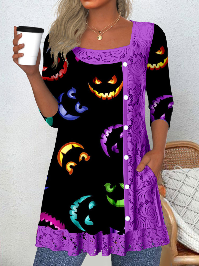 Women Half Sleeve V-neck Solid Color Dress