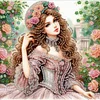 (Multi-Style)Literary Lady-Partial Special Shaped Diamond Painting 30*30CM