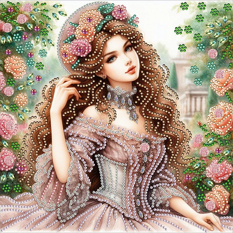 Literary Lady In The Garden 30*30CM (Canvas) Special Drill Diamond Painting gbfke