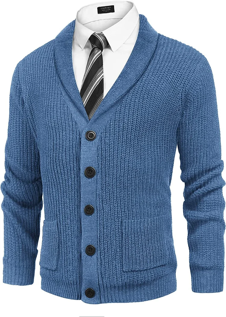 Lapel Button Up Cable Knit Cardigan with Pockets (US Only) QueenFunky