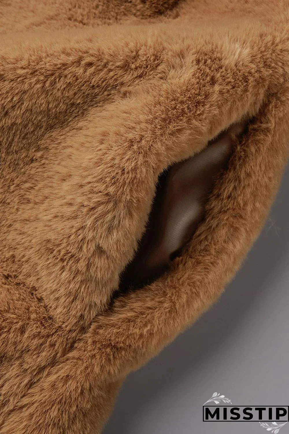 Brown Casual Solid Patchwork Cardigan Hooded Collar Outerwear