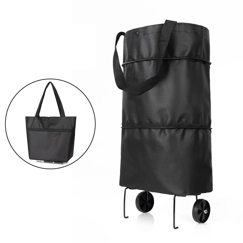 Folding Shopping Pull Cart Trolley Bag With Wheels Foldable Shopping Bags Reusable Grocery Bags Food Organizer Vegetables Bag