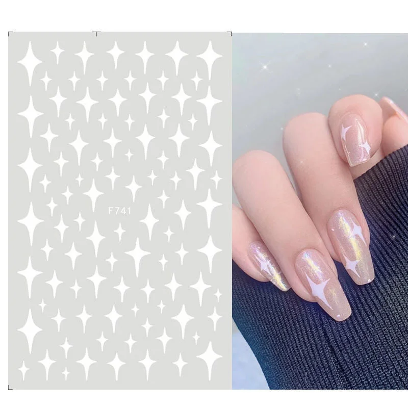 1pcs 3D Nail Sticker Black Heart Love Self-Adhesive Slider Letters Nail Art Decorations Stars Decals Manicure Accessories-Nail Inspo