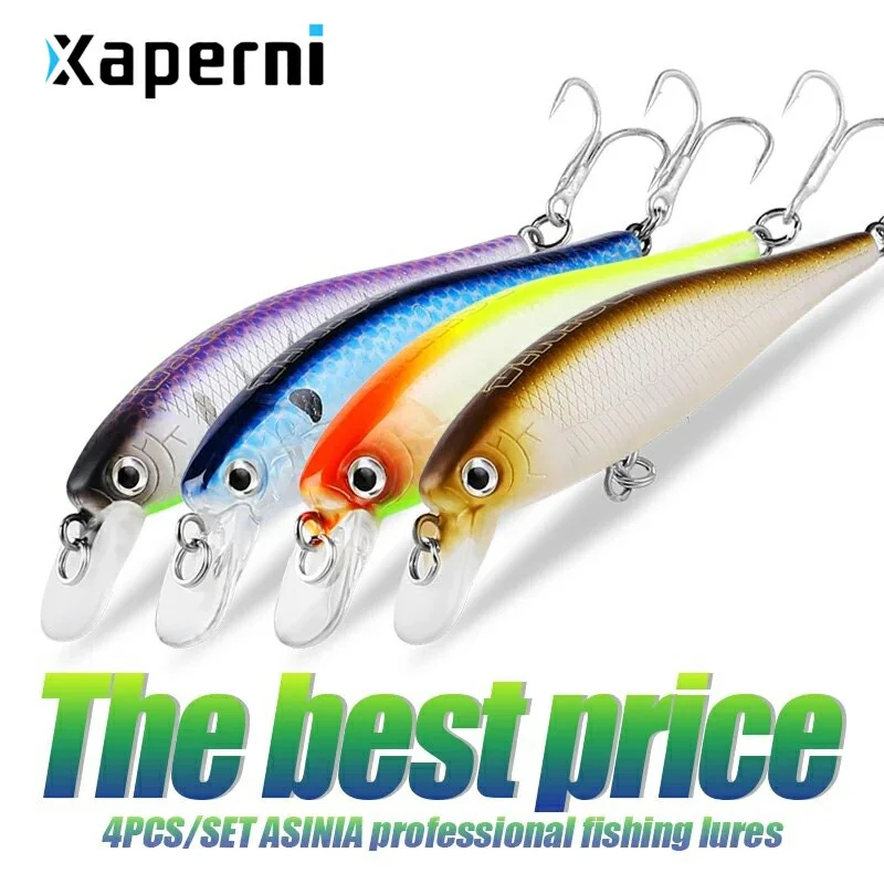 ASINIA Best price 4pcs each set 65mm 5.8g SP depth0.5-1m Top fishing lures Wobbler hard bait quality professional minnow