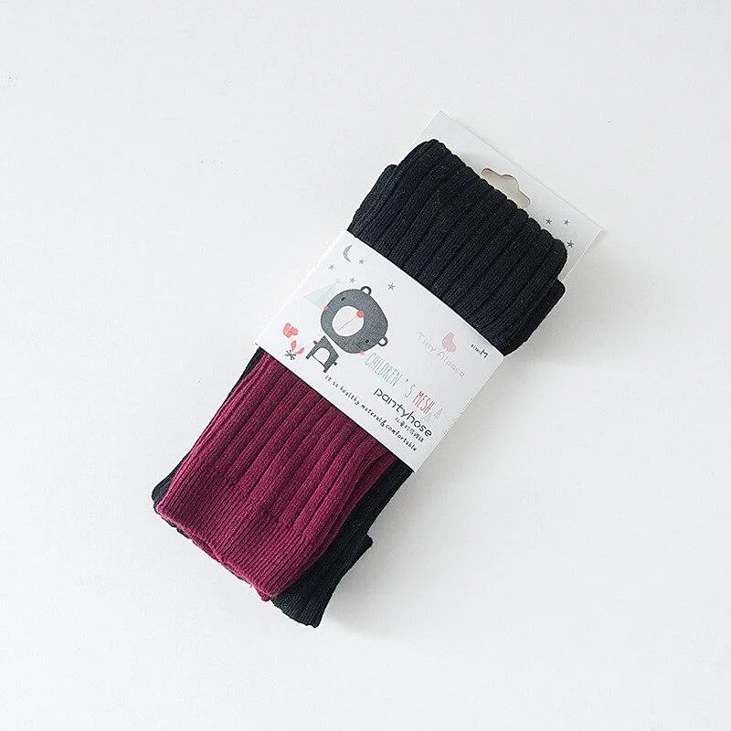 YWHUANSEN Double Needle Patchwork Cotton Leggings for Girls Spring Autumn Leggings for Children Fashionable Legging Infantil