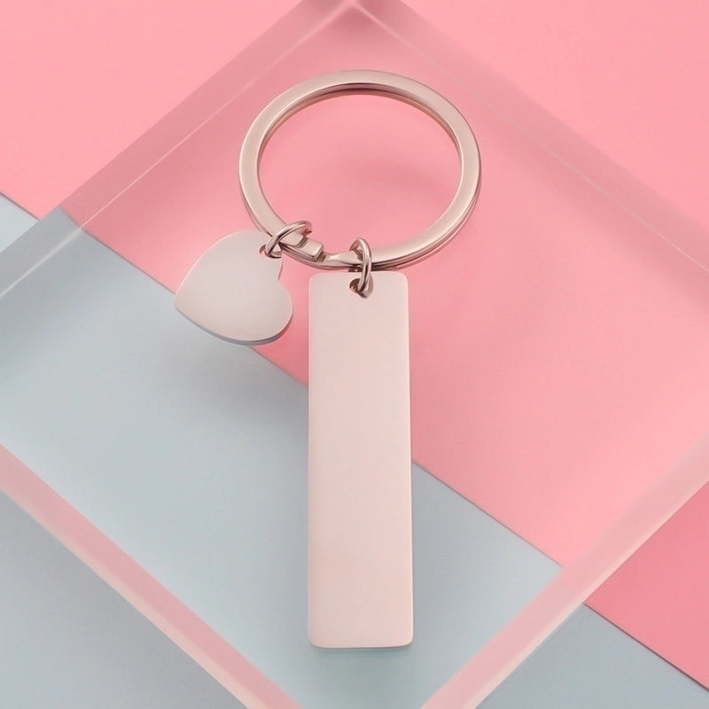 Minimalist Korean Style Solid Color Stainless Steel None Women’s Bag Pendant Keychain