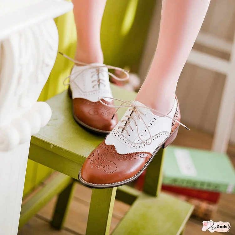 Plus Size Color Block Oxford Shoes Casual Pu Slip On Loafers
