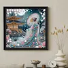 Kimono Geisha Girl 5D DIY Gemstone paintings Partial Special Shaped Diamond Painting 30*30cm
