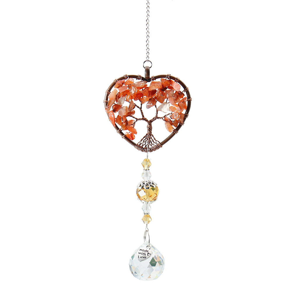 

Orange Love Tree - Art Crystal Suncatcher, 501 Original