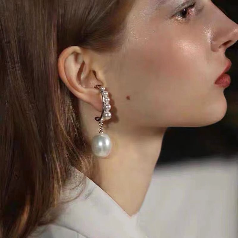 Vintage Simple Silver Freshwater Pearl Earrings