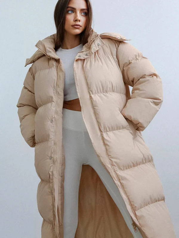 women's korean style extra long down jacket Flusfy