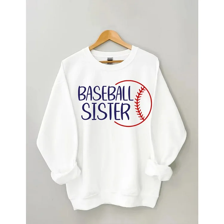 Women's Baseball Sister Print Sweatshirt socialshop