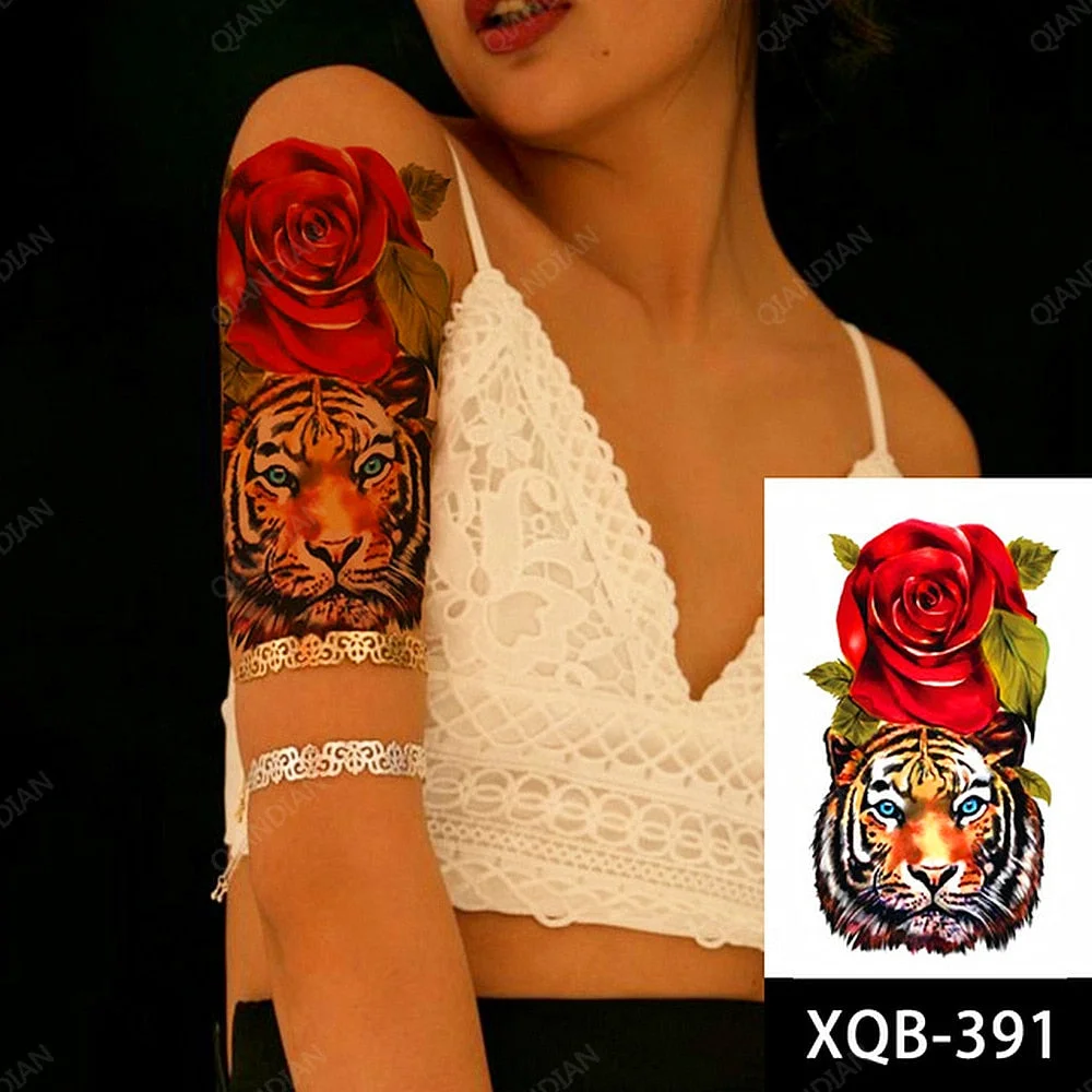 1pc Flower Women Waterproof Temporary Tattoos Fake Stickers Arm Sleeves Art Sexy Transfer Washable