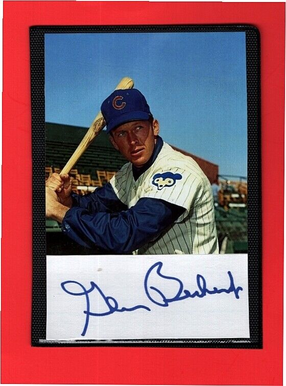 GLENN BECKERT-CHICAGO CUBS AUTOGRAPHED CUT ON 4X6 COLOR Photo Poster painting-(d.2020)