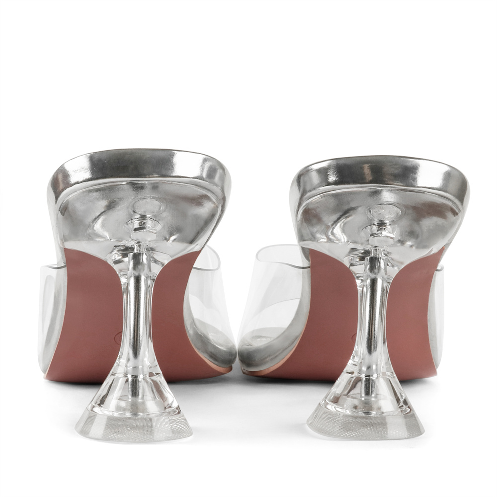 7cm/2.76''  Transparent Low Heeled Sandals Women's Slippers