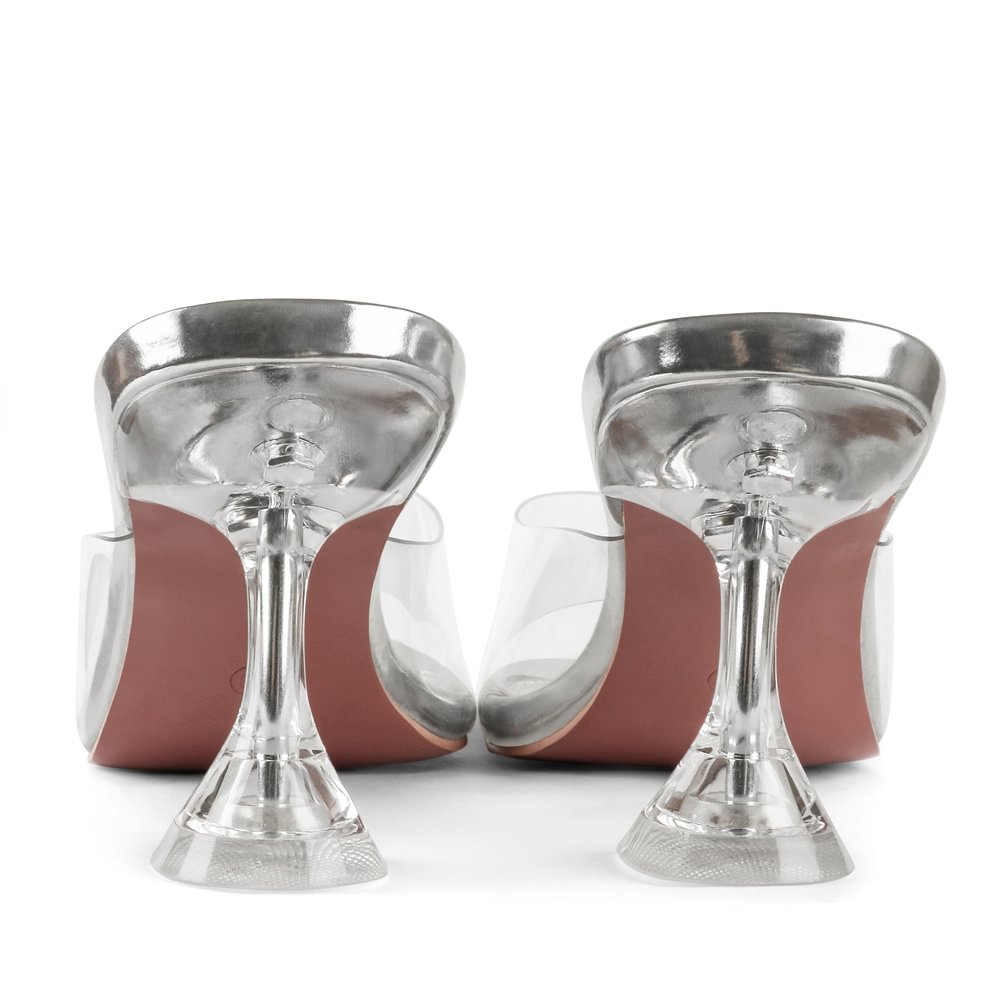 7cm/2.76''  Transparent Low Heeled Sandals Women's Slippers