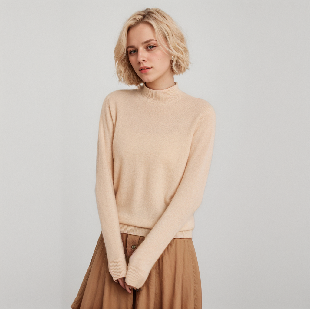 Basic Cashmere Sweater Bottoming Shirt REAL SILK LIFE